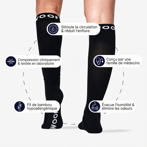 Chaussettes de compression en bambou